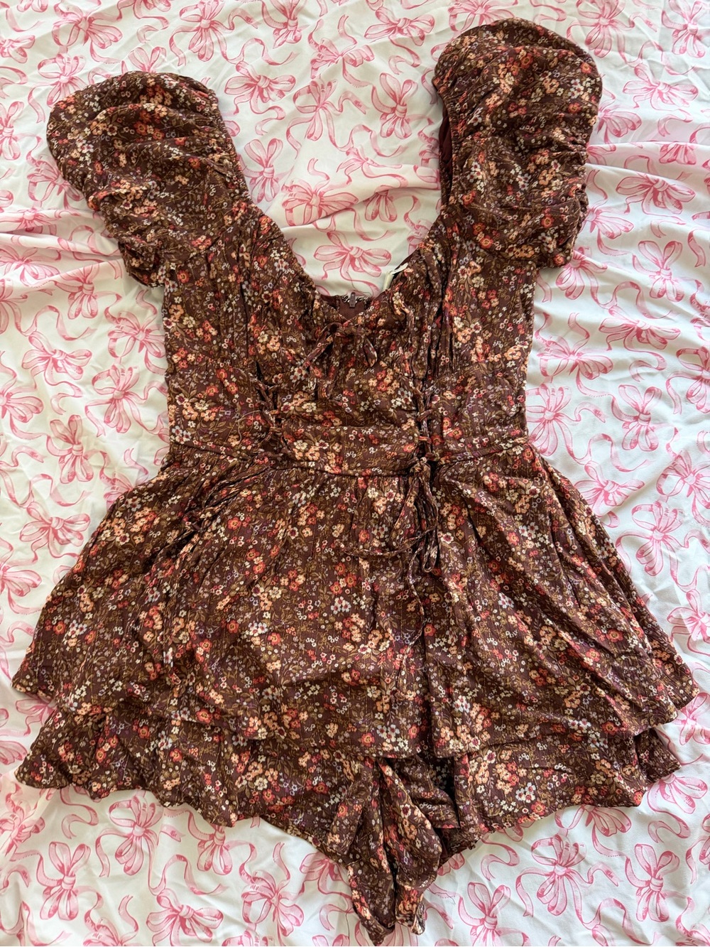 Francesca’s brown floral romper